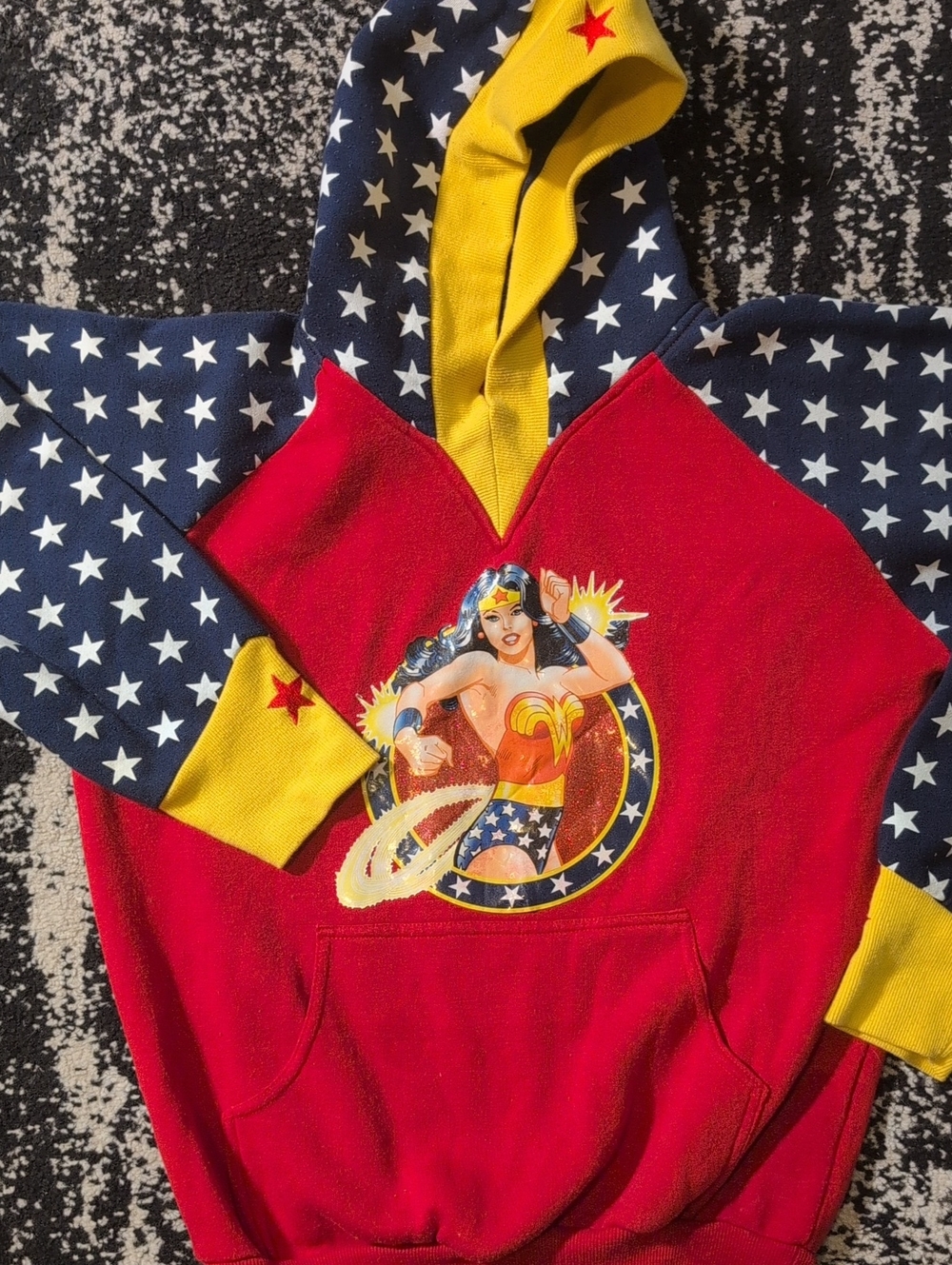 Vintage Wonder Woman Red Hooded W's Sweatshirt